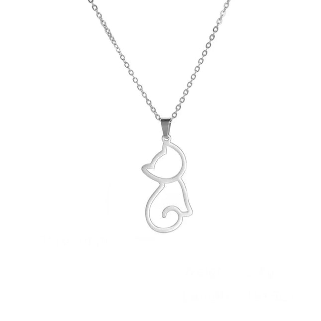 Katten Ketting voor Dames | RVS Hanger met Schattige Katten | Trendy Dieren Sieraad | Cadeau Idee | Zilver & Goud | Jeshayuan | Allergievrij | Modieuze Dames Halsketting