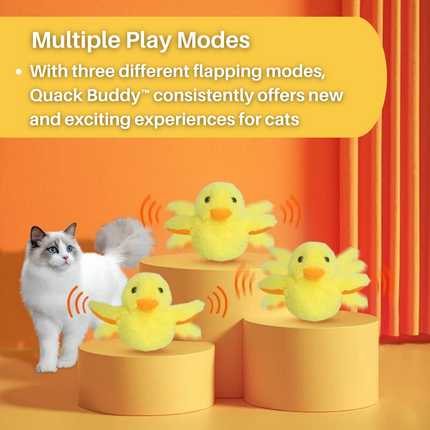 Interactie Katten Speelgoed | Elektrische Fladderende Eend | Rekenbaar USB | Quack Buddy™ | Voor Fysieke Activering en Jacht | Duurzaam Huisdierentertainment