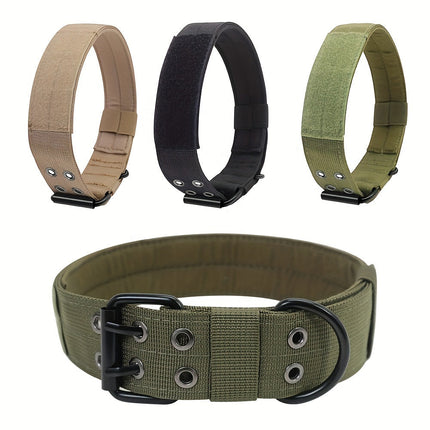 Verstelbare hondenhalsband van sterk nylon | Geschikt voor grote honden | Duurzaam, comfortabele pasvorm en stevige gespsluiting | Maten M, L, XL
