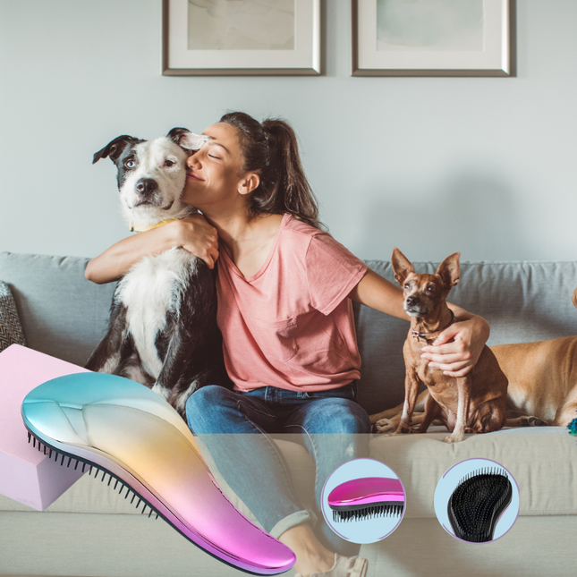 PamperPaws Comb | Huisdieren Borstel voor Losse Haren en Klitten | Ergonomisch Ontwerp | Geschikt voor Hond en Kat | Zachte Massage | Efficiënte Verzorging
