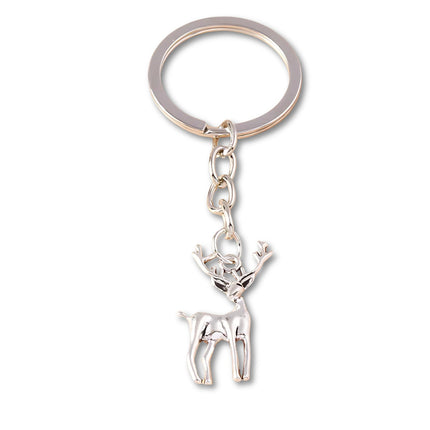 Schattige sleutelhanger met hert dierfiguur | Zinklegering | Sleutelhanger voor dames en heren | Tashanger | DIY accessoires cadeau | Kerst, verjaardag, jubileum