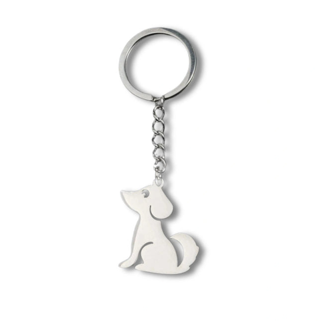 Sleutelhanger Dames | Schattige Kitten Sleutelhanger RVS | Katten Tashanger Voor Portemonnee, Rugzak of Autosleutel | Zilver Accessoire