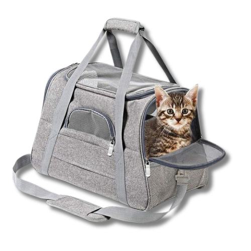 PetVoyage huisdierentas voor katten en kleine honden | Duurzaam en comfortabel | Met ademende mesh ventilatie | Verstelbare schouderriem | 44x28x25 cm | Meerdere vakken