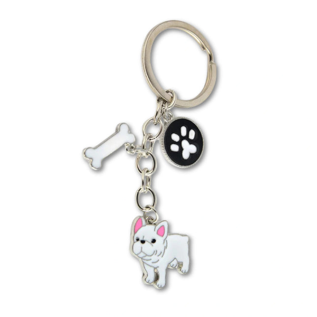 Jack Russell Terrier Sleutelhanger | Unisex Metalen Hondenhanger | Zilvere Sleutelring | Autosleutelhanger & Tasbedel | Origineel Cadeau voor Dames & Heren