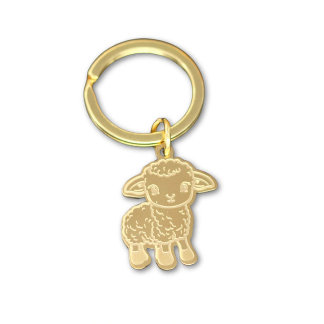 Cartoon lam sleutelhanger voor kinderen en volwassenen | RVS schattig schaap hanger | Unisex sieraden | DIY cadeau en decoratie | Zilver goud | Accessoire tas auto