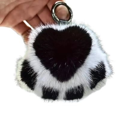 Pluche Sleutelhanger Kattenpoot | Schattige Tas Hanger voor Meisjes | Auto Sleutelhanger Met Imitatie Nerts en Konijnenhaar | Cadeau Idee