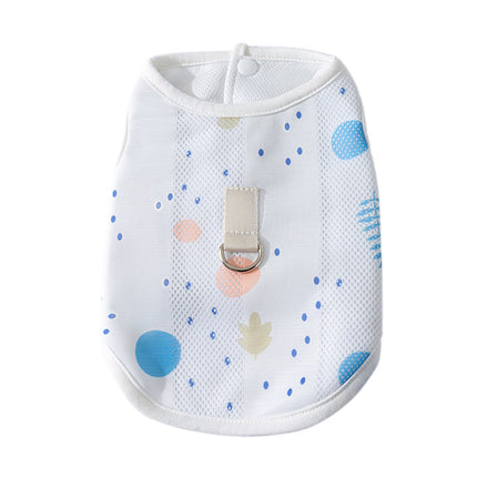 Ademend Verkoelingsvest voor Honden | Sneldrogend | Verstelbare Pasvorm | Beschikbaar in Blue Dolphin en White Leaves | Polyestervezel | Maat M/L | Zomerse Bescherming tegen Hitte