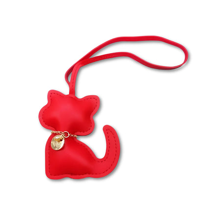 Sleutelhanger dames | Schattige kattenhanger van PU leer | Mode accessoire voor tas of sleutelbos | Leuk cadeau voor meisjes | Decoratie voor handtas