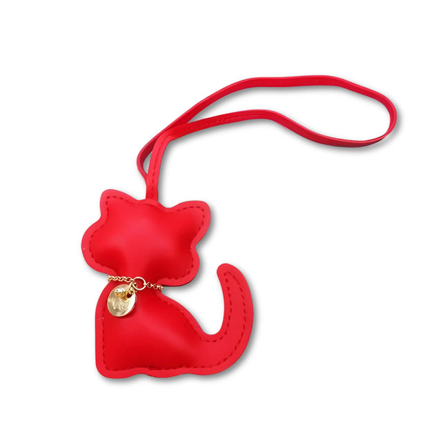 Sleutelhanger dames | Schattige kattenhanger van PU leer | Mode accessoire voor tas of sleutelbos | Leuk cadeau voor meisjes | Decoratie voor handtas