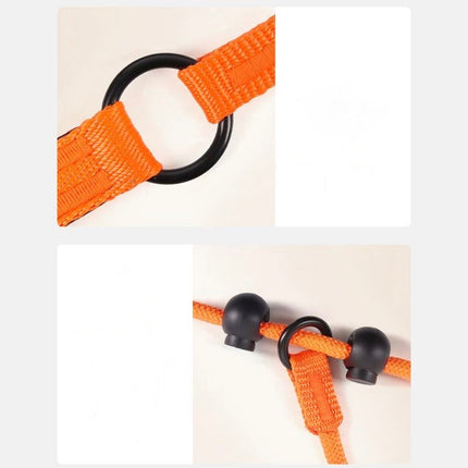 Reflecterende Gevlochten Nylon Looplijn | Glow-In-Dark Veiligheid | Comfortabele Zachte Grip | Ademend Duurzaam | Ideaal voor Nachtelijke Wandelingen en Training | 170cm - Oranje/Zwart/Groen