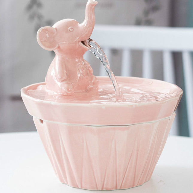Katwaterfontein Olifant 1.2L | USB Automatisch Keramisch | Filter | Veilig en Duurzaam | Stressverlichtend | Hoogwaardige Materialen | Slimme Sensor | Tijger & Puppy Geschikt