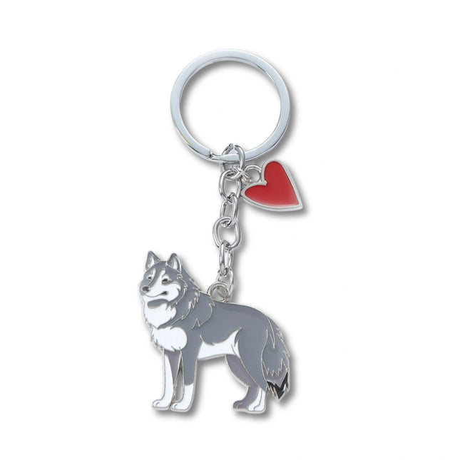 Alaska Husky Sleutelhanger | Schattige Cartoon Hond | Dieren Sleutelhanger Cadeau voor Vrouwen en Mannen | Metalen Accessoire | Unisex Sieraden