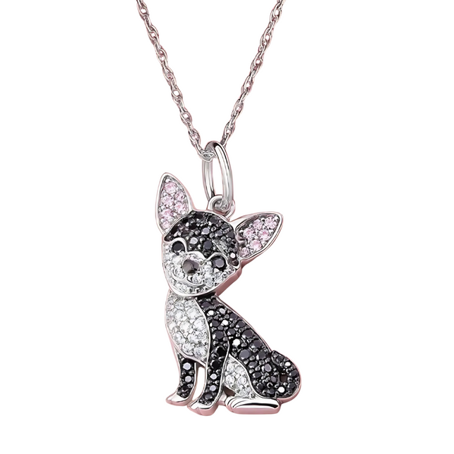 Beagle ketting hanger voor dames | 925 zilver | Sieraden met puppy design | Uniek cadeau voor hondenliefhebbers | Dierbare herinnering | Cubic zirconia | Dierenaccessoire