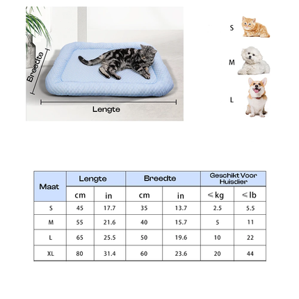 Superzacht IJszijde Hondenbed | Traagschuim Ondersteuning | Wasbaar & Ademend | Verschillende Maten | Koel & Comfortabel | Geschikt Voor Kleine/Middelgrote Honden | Antislip Bodem