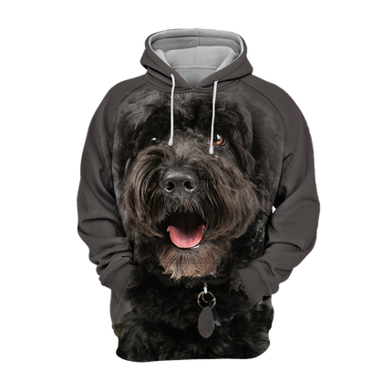 Zwarte Unisex Hoodie met Hondenprint | Diverse Maten | Polyester & Katoen | Comfortabel & Duurzaam