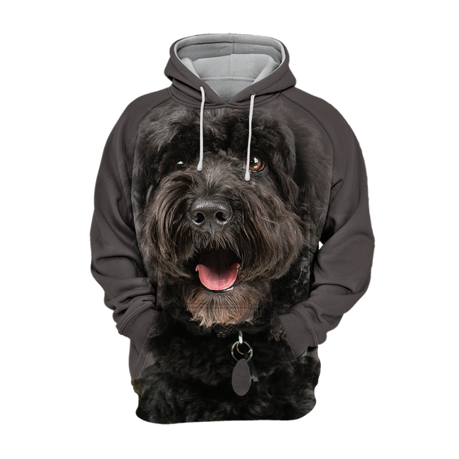 Zwarte Unisex Hoodie met Hondenprint | Diverse Maten | Polyester & Katoen | Comfortabel & Duurzaam