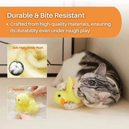 Interactie Katten Speelgoed | Elektrische Fladderende Eend | Rekenbaar USB | Quack Buddy™ | Voor Fysieke Activering en Jacht | Duurzaam Huisdierentertainment