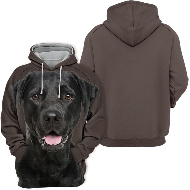 Labrador Trui Zwart | Unisex Hoodie Met Lachende Print | Zachte Stof | Meerdere Maten | Comfortabele Hoodie Voor Dierenliefhebbers