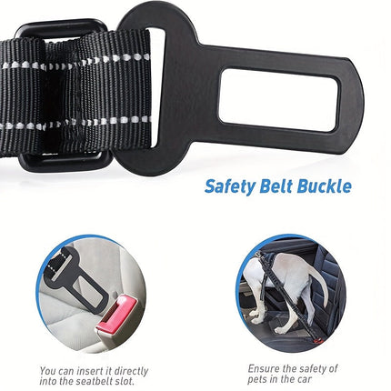 Verstelbare bungee hondenriem | Schokabsorberend nylon | Reflecterende stiksels | Gevoerde handgrepen | 125-190 cm lang | Geschikt voor grote honden