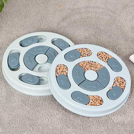 Interactieve Educatieve Hondenspeeltje | Voerbak Vertraging | Intelligentie Ontwikkeling | Duurzaam Plastic | Geschikt voor Alle Rassen | Blauw | 24x2.89 cm