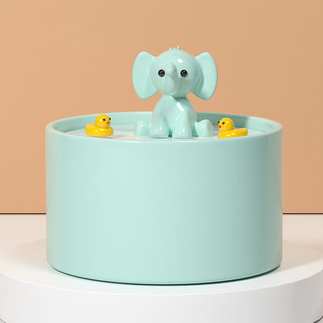Kattenfontein Keramiek Olifant Blauw | Stille Drinkfontein 1.5L | Automatische Waterstroom met Filtersysteem | Veilig voor Katten en Puppy’s | Gemakkelijk te Reinigen | Energiezuinige Sensor