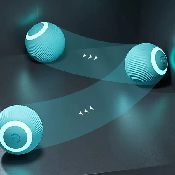 Aimee | Zelfrollend Speelgoedballetje voor Katten | Oplaadbaar Met LED-lichtjes | Veilig en Duurzaam