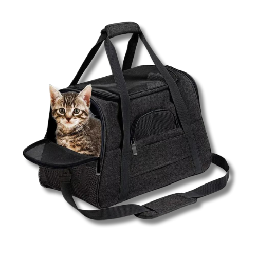 PetVoyage huisdierentas voor katten en kleine honden | Duurzaam en comfortabel | Met ademende mesh ventilatie | Verstelbare schouderriem | 44x28x25 cm | Meerdere vakken