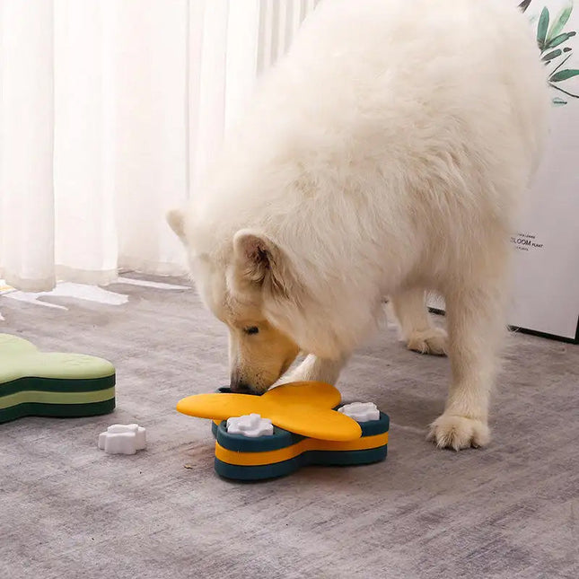 Interactief Voedingsspeelgoed Voor Honden | Vertraging Eten En Mentale Stimulatie | Duurzaam En Gemakkelijk Schoon Te Maken | Geschikt Voor Brokjes En Traktaties | Geel Of Groen | 24 cm