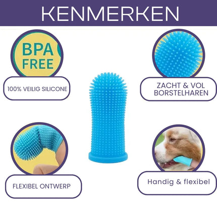 Zachte Siliconen Borstelharen voor Huisdier | Gemakkelijk Handvat Design | Duurzaam Siliconen | Roze, Blauw, Wit