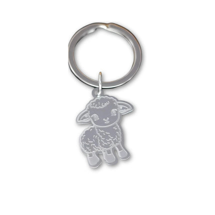 Cartoon schaap sleutelhanger voor kinderen | Roestvrijstalen dierenbedel | Unisex accessoire | Zilver/goud | DIY sieraden maken | Cadeau Decoratie
