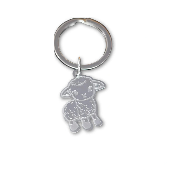 Cartoon schaap sleutelhanger voor kinderen | Roestvrijstalen dierenbedel | Unisex accessoire | Zilver/goud | DIY sieraden maken | Cadeau Decoratie
