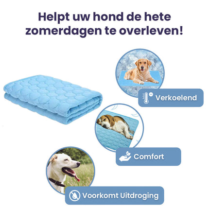 Ruffy Zachte IJszijde Hondencoolingmat | Wasbaar & Opvouwbaar | Ideaal Voor Warme Dagen