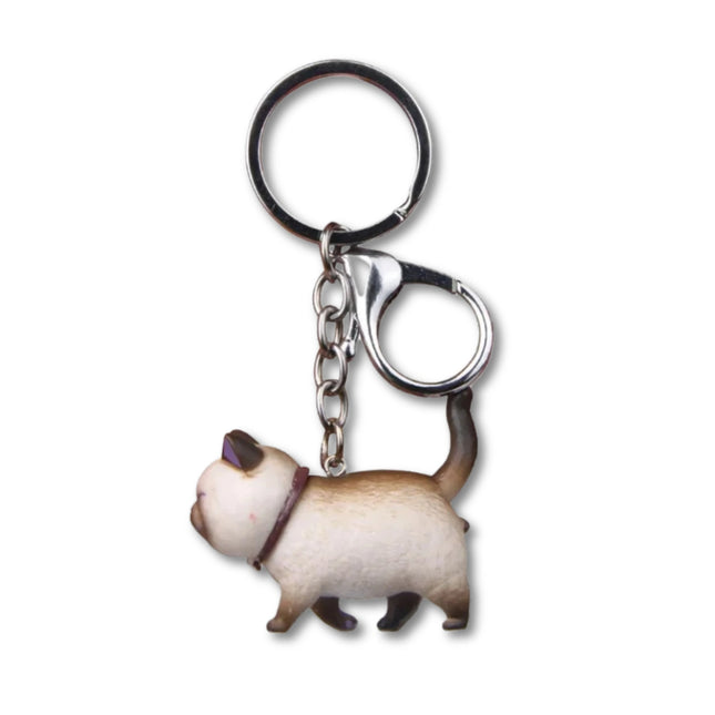 Cartoon katten sleutelhanger | Schattige kattenhanger voor dames | Creatieve dierenhanger | Sleutelhanger voor tas, portemonnee of autosleutels | Cadeau-accessoire