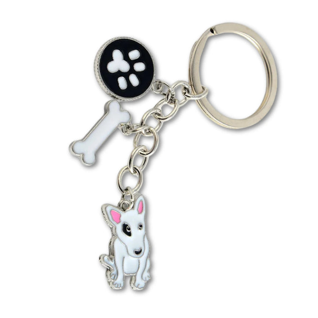 Jack Russell Terriër Sleutelhanger | Metaal Hondenhanger | Voor Dames & Heren | Zilvere Sleutelring | Tas- of Auto Accessoire | Leuk Cadeau Idee