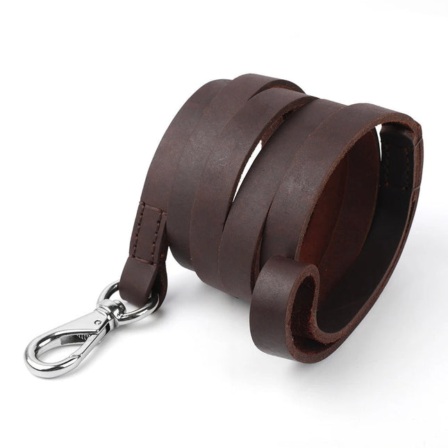 Luxe Leren Riem | Stevig & Duurzaam | Comfortabel Voor Grote Honden | Koffiekleur | 146cm Lang