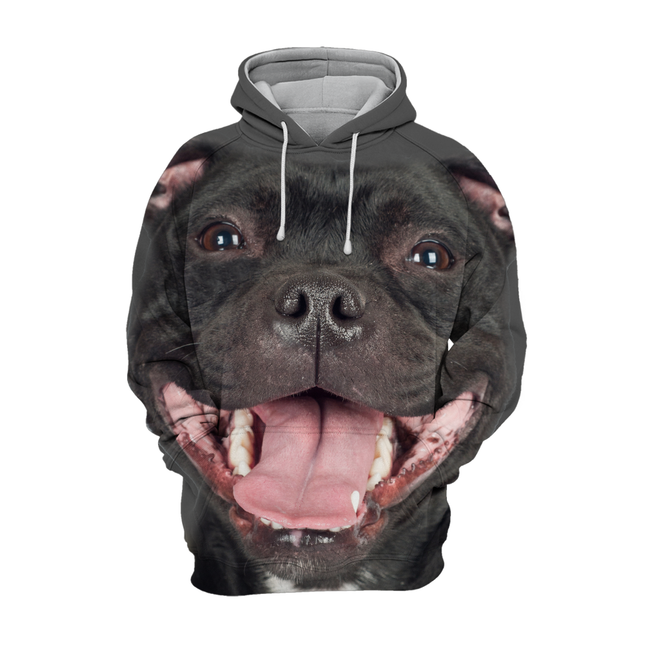Unisex Hoodie | Staffordshire Bull Terrier Print | Comfortabele Pasvorm | Polyester en Katoen Mix | Verkrijgbaar in Maten S-4XL | Zachte Aanraking | Hoogwaardige Print | Tweezijdige Stretch