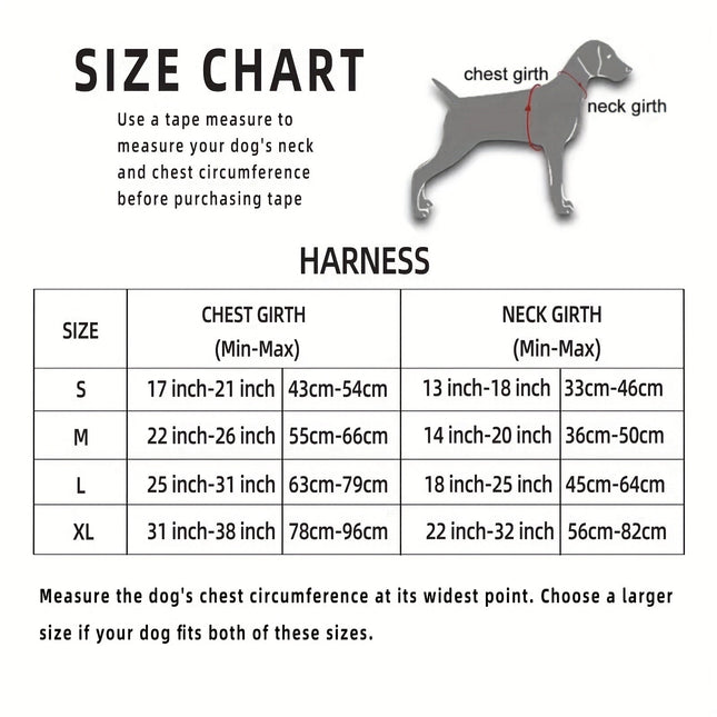 Reflecterend hondenharnas met leash set | Verstelbaar | Oxford stof | Comfortabele bekleding | Geschikt voor middelgrote en grote honden | Veilig wandelen en training