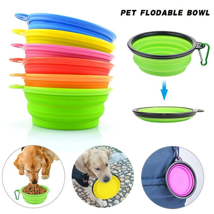 Opvouwbare voerbak voor honden en katten | Duurzaam TPR-rubber | Met karabijnhaak | Compact & lichtgewicht | Ideaal voor onderweg, reizen of wandelingen | Geschikt voor water en voer