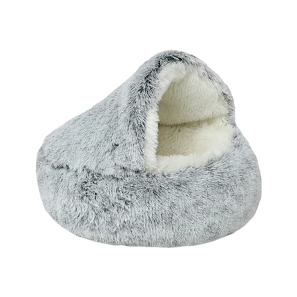 Zelfverwarmend huisdierenbed SnuggleNest | Ultrazacht pluche fleece | Stressverlagend hoogpolig hondenbed en kattenmand | Machinewasbaar | Warmte isolerend