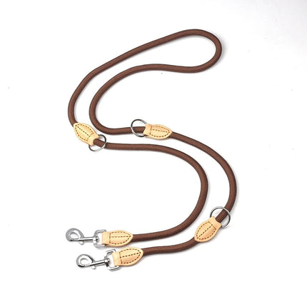 Hands-Free Nylon Riem | Verstelbare Dubbele Riem voor Honden | Antiklitontwerp | Comfortabele Grip voor Grote Honden | Ideaal voor Wandelen met Twee Honden