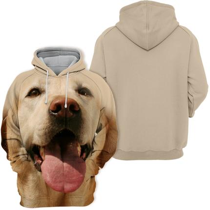 Labrador Print Hoodie | Gele Sweater met Zak | Premium Polyester Katoen | Verkrijgbaar in Maten S-4XL | Unisex Trui voor Comfort en Stijl | Zacht en Duurzaam | Perfecte Grafische Weergave
