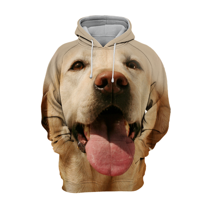 Labrador Print Hoodie | Gele Sweater met Zak | Premium Polyester Katoen | Verkrijgbaar in Maten S-4XL | Unisex Trui voor Comfort en Stijl | Zacht en Duurzaam | Perfecte Grafische Weergave