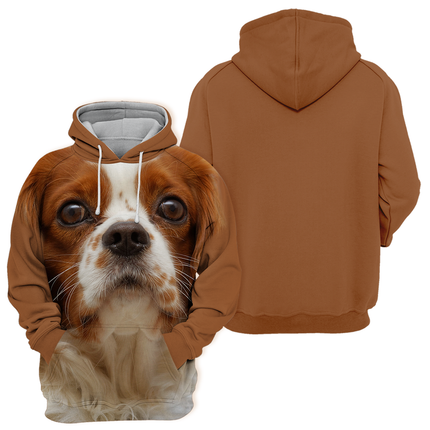 Unisex Hoodie met King Charles Spaniel Print | Zachte Polyester-Katoen Mix | S-4XL | Comfortabel en Duurzaam | Hoge Definitie Print | Perfect voor Alle Gelegenheden