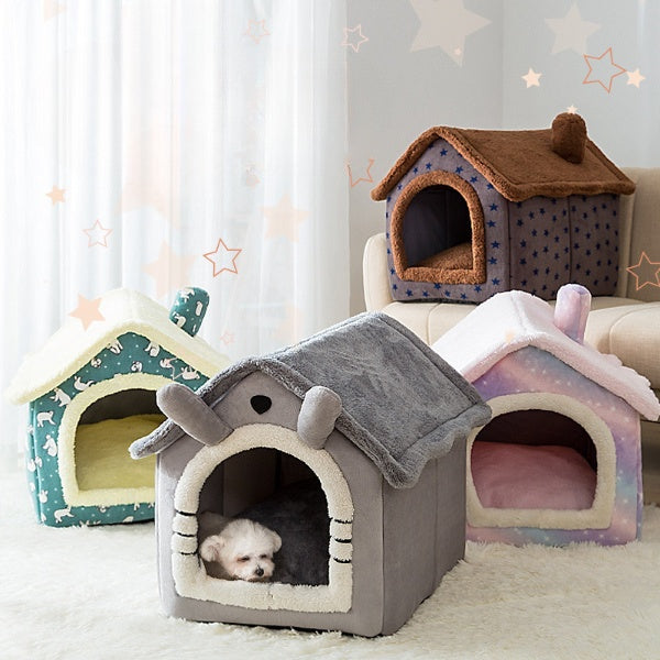 Knusse dierenhuisjes voor huisdieren | Zacht pluche schuilhuisje | Comfortabele en machinewasbare rustplek | Geschikt voor huisdieren tot 10 kg | Diverse en en designs