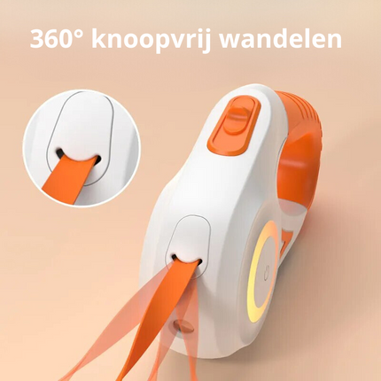 LED Intrekbare hondenriem 5 meter | Verstelbaar, ergonomisch handvat | Verbeterde zichtbaarheid met ingebouwde verlichting | Duurzaam en veilig voor avondwandelingen