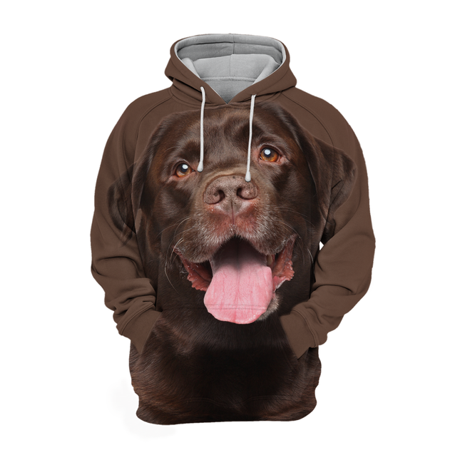 Duurzame Hondenprint Hoodie | Chocoladekleur | Unisex | Comfortabel Stretchmateriaal | Maat S-4XL | Polyester-Katoen Mix