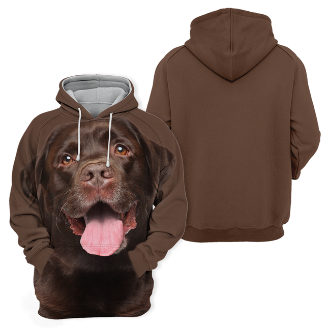 Duurzame Hondenprint Hoodie | Chocoladekleur | Unisex | Comfortabel Stretchmateriaal | Maat S-4XL | Polyester-Katoen Mix