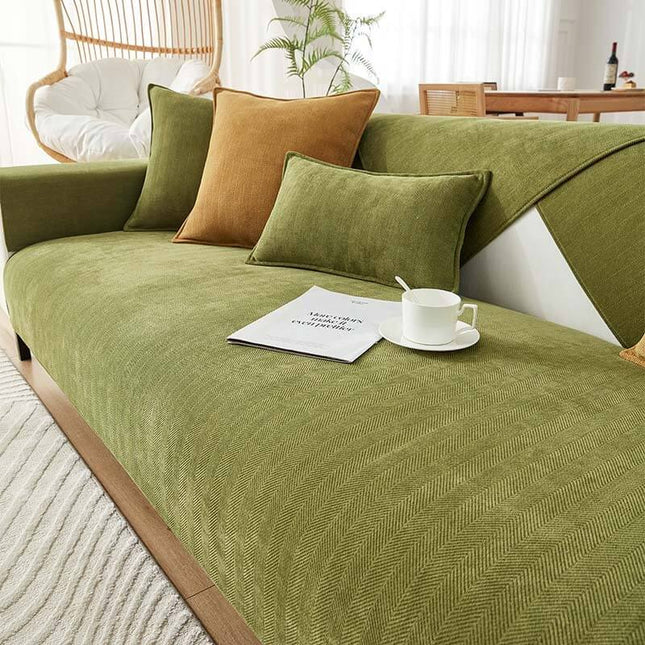 Belle | Luxueuze Chenille Stof | Vissengraat Textuur | Meerdere Maten | Antislip Onderkant | Zachte Ondersteuning | Machinewasbaar