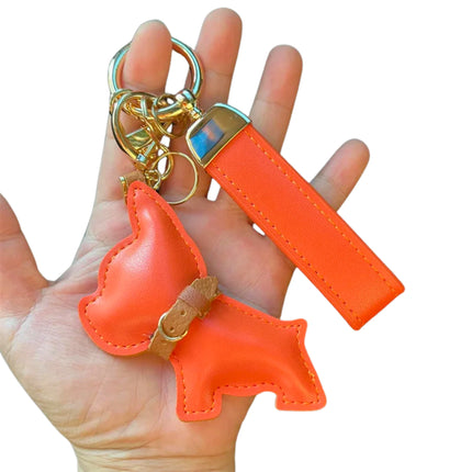 Leren autosleutelhanger met schattige Fadou hond | Creatief cadeau voor verjaardag | Sleutelhanger voor koppels | Tasaccessoire | Zink legering | Uniek en decoratief