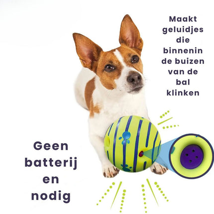 Giechelende Speelbal Voor Honden | Glow In The Dark | Duurzaam Kunststof | Voor Alle Hondenrassen | Geen Batterijen Nodig | Groene Interactieve Bal